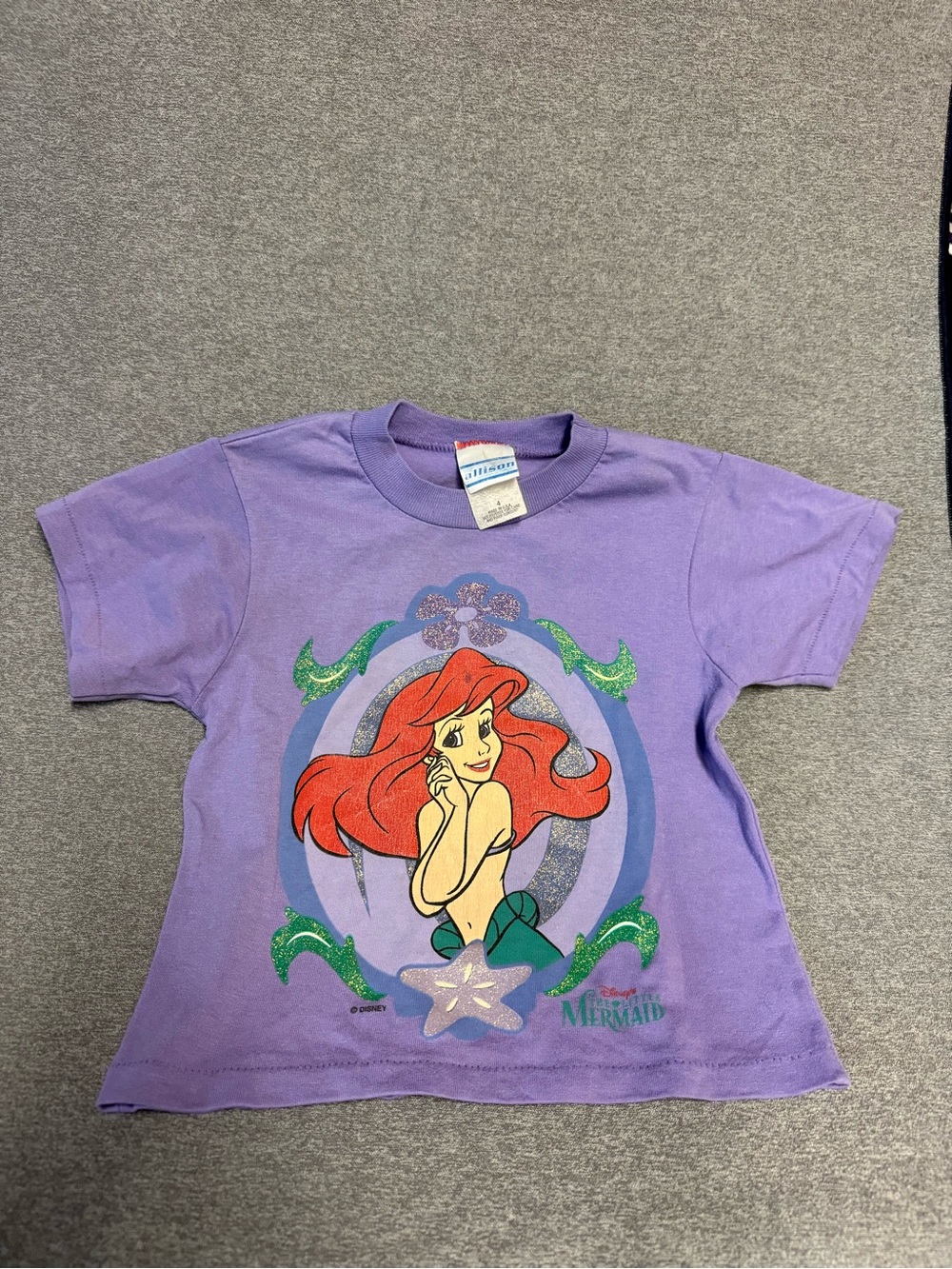 Vintage Disney The Little Mermaid Ariel Single-Stitch T-Shirt Girls Size 4